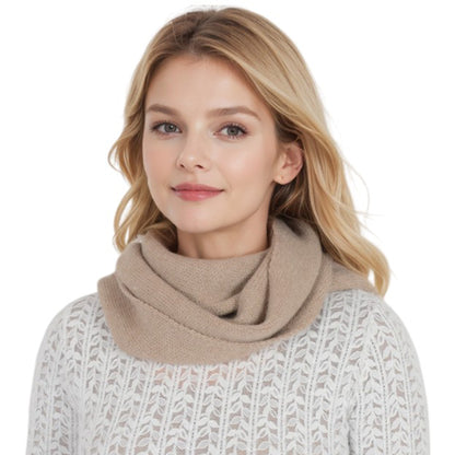 Anna-Kaci Solid Color Knitted Scarf Winter Neck Warm Wrap Stylish Cold Weather Accessory for Women