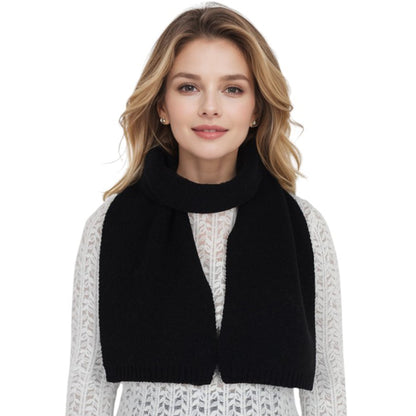 Anna-Kaci Solid Color Knitted Scarf Winter Neck Warm Wrap Stylish Cold Weather Accessory for Women