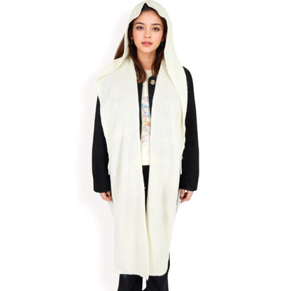 Anna-Kaci Women's Knitted Hooded Scarf with Versatile Design and Warm Ribbed Texture for Stylish Comfort and Winter Protection