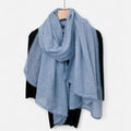 Women's Lightweight Crinkled Wrap Scarf with Delicate Lace Trim Edges