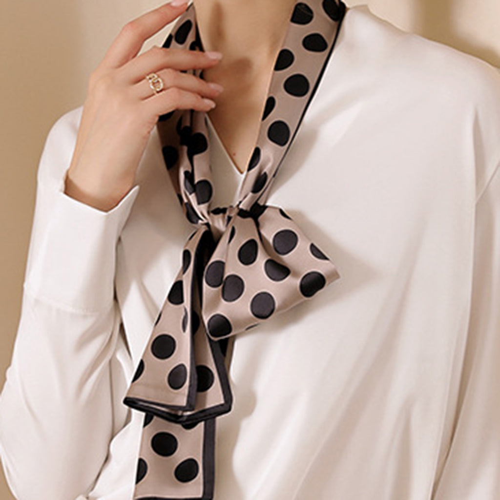 Anna-Kaci Women's Silky Rectangular Neck Scarf with Abstract Print Border Design for Versatile Styling