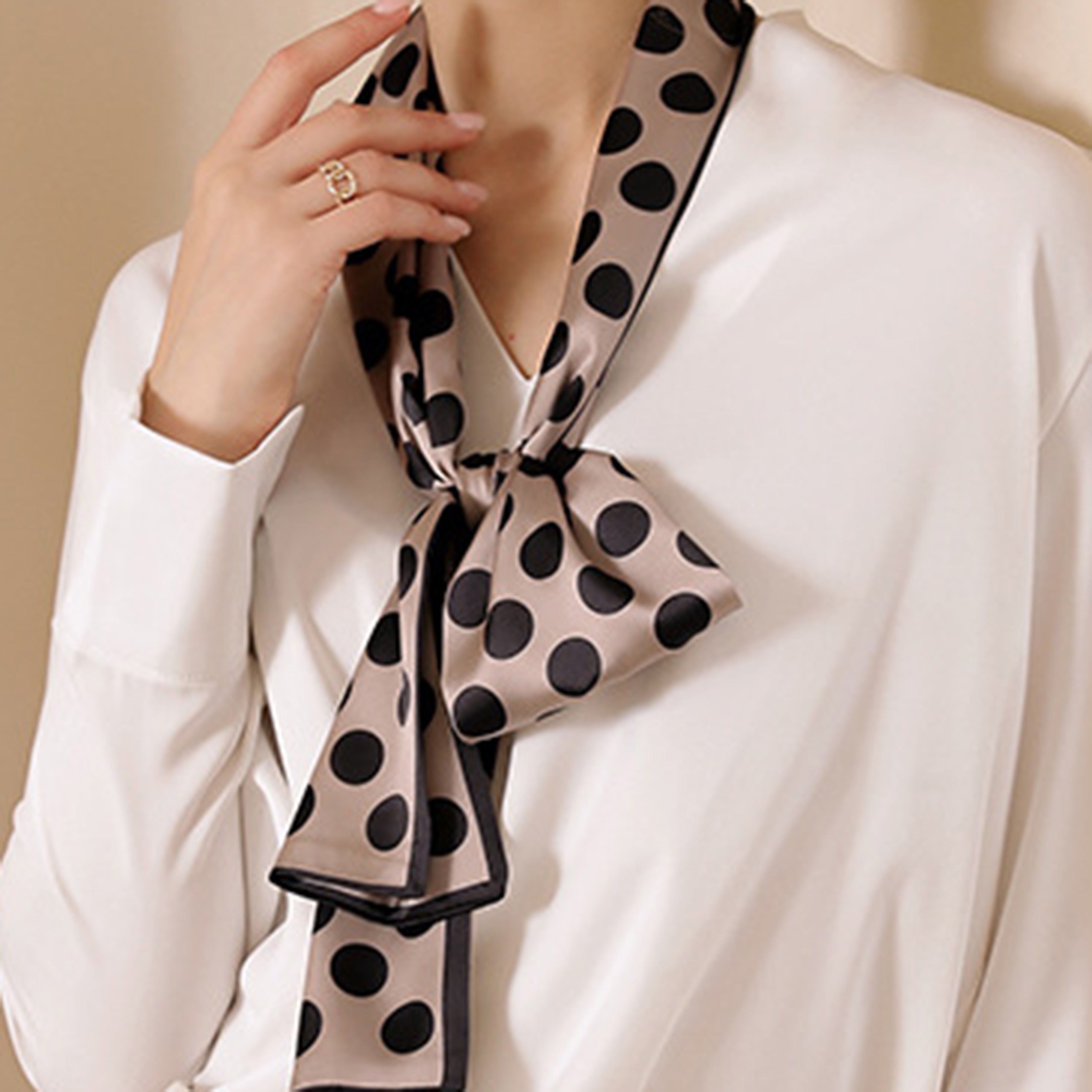 Anna-Kaci Women's Silky Rectangular Neck Scarf with Abstract Print Border Design for Versatile Styling