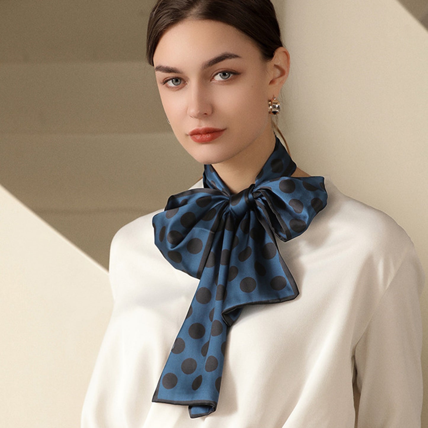 Anna-Kaci Women's Silky Rectangular Neck Scarf with Abstract Print Border Design for Versatile Styling