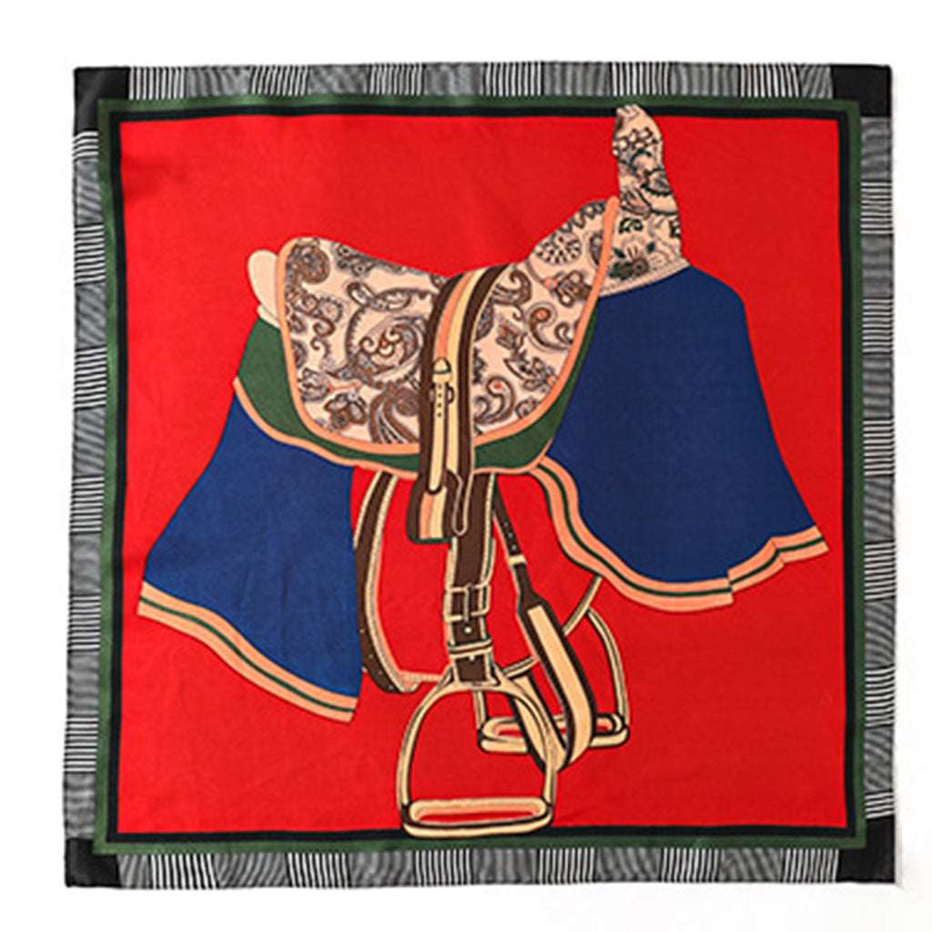 Anna-Kaci Women's Colorful Boho Patterned Satin Scarf with Abstract Print for Neck Hair or Handbag Accent