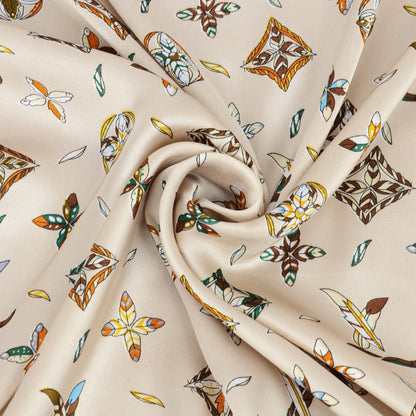 Anna-Kaci Elegant Satin Square Scarf Artistic Print Versatile Styling Accessory - 27.5IN¡Á27.5IN
