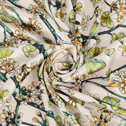 Anna-Kaci Satin Square Scarf Floral Print Versatile Styling Accessory for Headscarves and Shawls - 27.5IN¡Á27.5IN