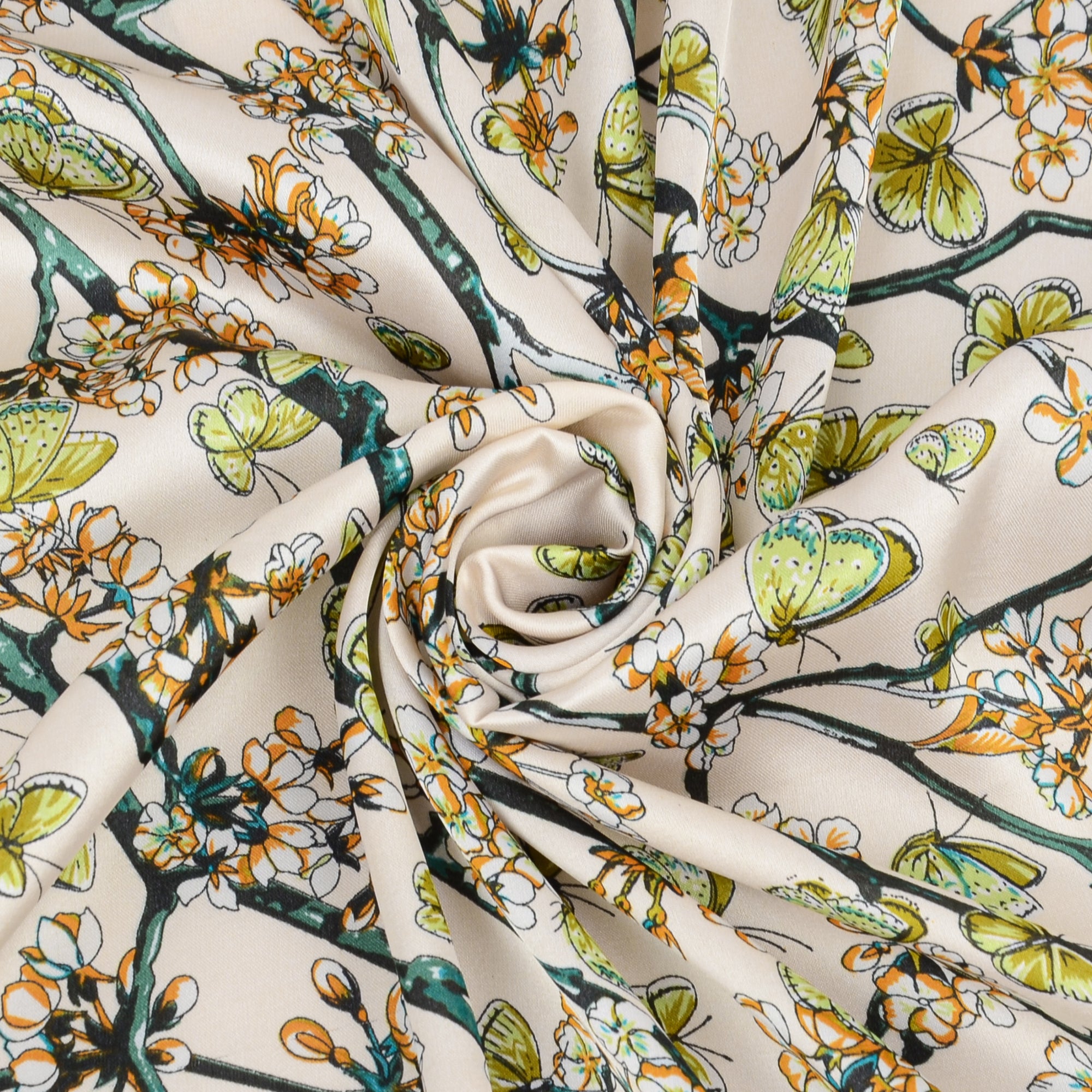 Anna-Kaci Womens Floral Print Square Scarf Lightweight Satin Versatile Styling Fashion Accessory