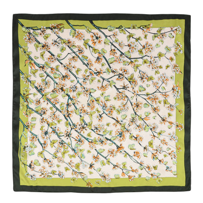 Anna-Kaci Satin Square Scarf Floral Print Versatile Styling Accessory for Headscarves and Shawls - 27.5IN¡Á27.5IN