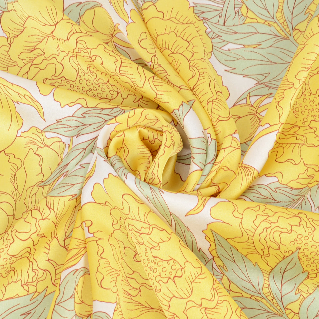 Anna-Kaci Womens Floral Print Square Scarf Lightweight Satin Versatile Styling Fashion Accessory