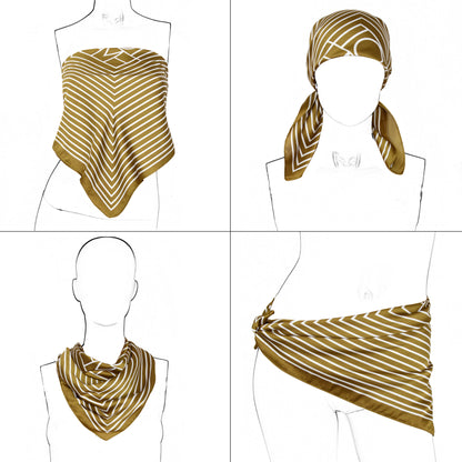 Anna-Kaci Women's Classic Striped Satin Square Scarf for Neck Hair Bag Decoration - 27.5IN¡Á27.5IN