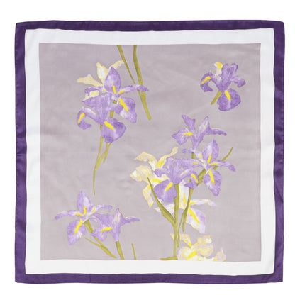 Anna-Kaci Satin Square Scarf with Elegant Floral Print for Neck Hair and Handbag Accessory - 27.5IN¡Á27.5IN