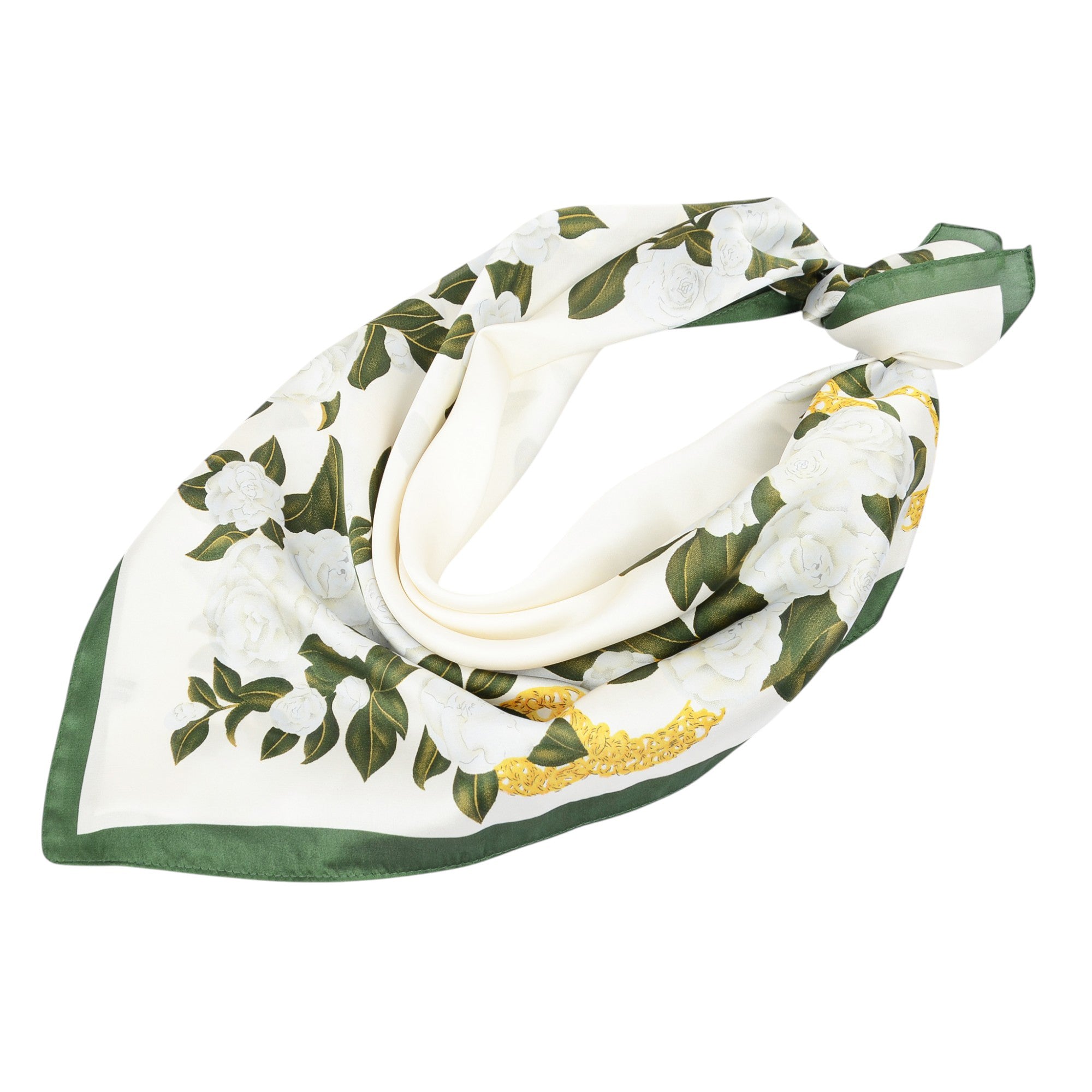 Anna-Kaci Satin Square Scarf with Elegant Floral Print for Neck Hair and Handbag Accessory - 27.5IN¡Á27.5IN