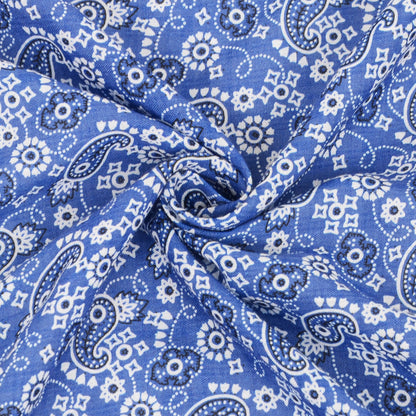 Anna-Kaci Women's Cotton Square Scarf with Floral and Paisley Print for Neck Hair and Handbag Styling - 22.8IN¡Á22.8IN