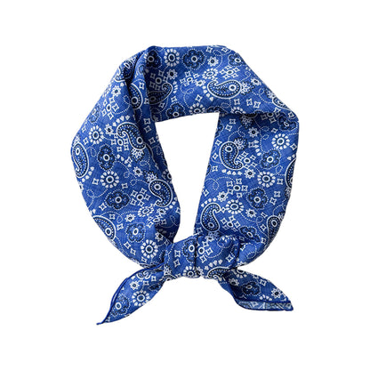 Anna-Kaci Women's Cotton Square Scarf with Floral and Paisley Print for Neck Hair and Handbag Styling - 22.8IN¡Á22.8IN