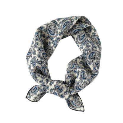 Anna-Kaci Women's Cotton Square Scarf with Floral and Paisley Print for Neck Hair and Handbag Styling - 22.8IN¡Á22.8IN