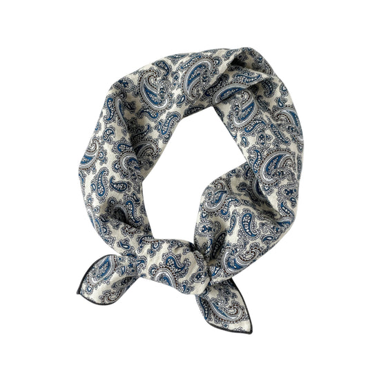 Anna-Kaci Women's Cotton Square Scarf with Floral and Paisley Print for Neck Hair and Handbag Styling - 22.8IN¡Á22.8IN