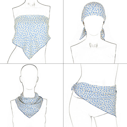 Anna-Kaci Women's Cotton Square Scarf with Floral and Paisley Print for Neck Hair and Handbag Styling - 22.8IN¡Á22.8IN