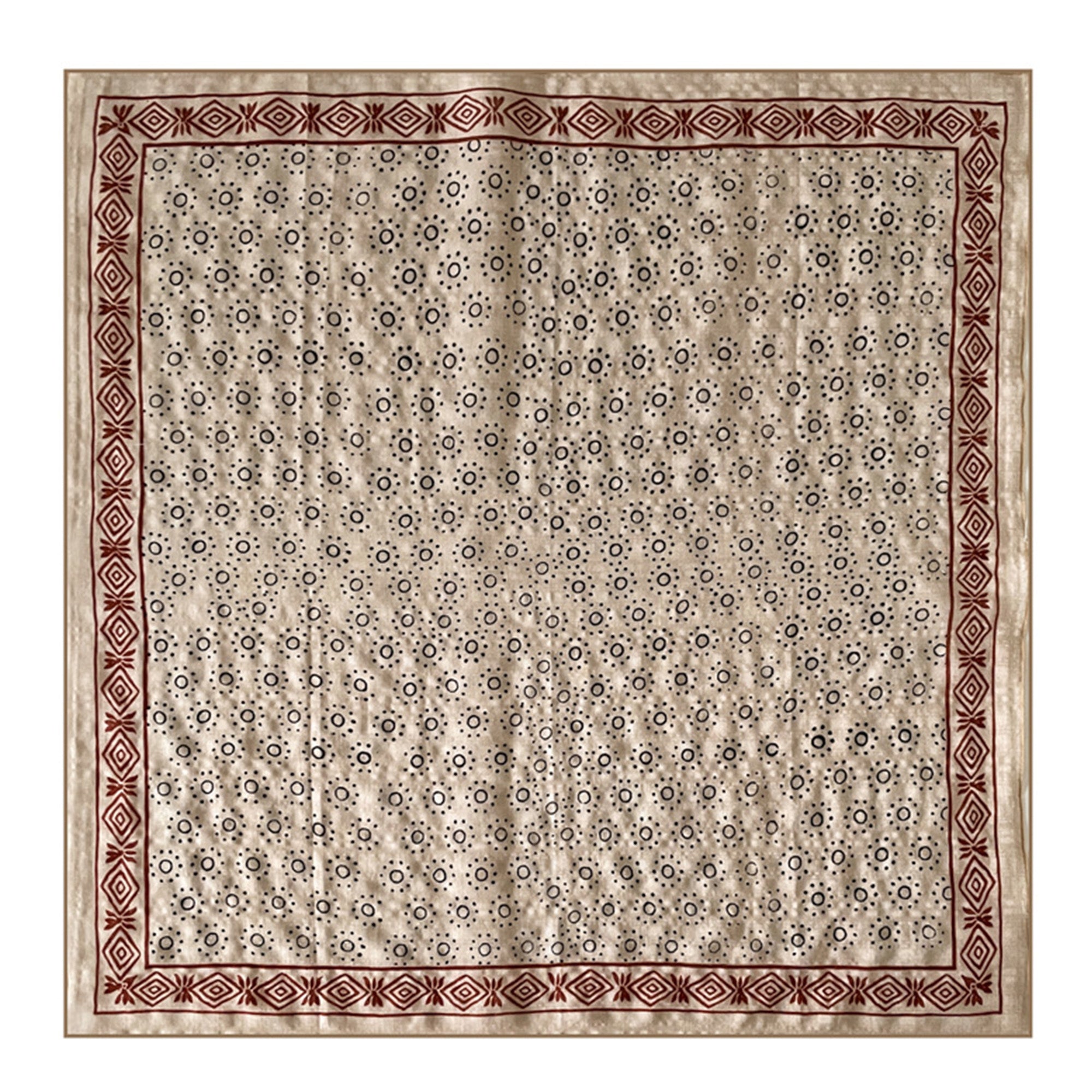 Anna-Kaci Cotton Square Neck Scarf Printed Four Seasons Versatile Fashion Accessory - 22.8IN¡Á22.8IN