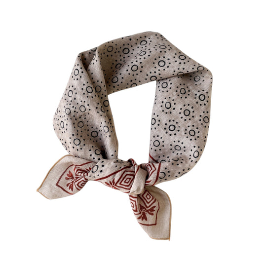 Anna-Kaci Cotton Square Neck Scarf Printed Four Seasons Versatile Fashion Accessory - 22.8IN¡Á22.8IN