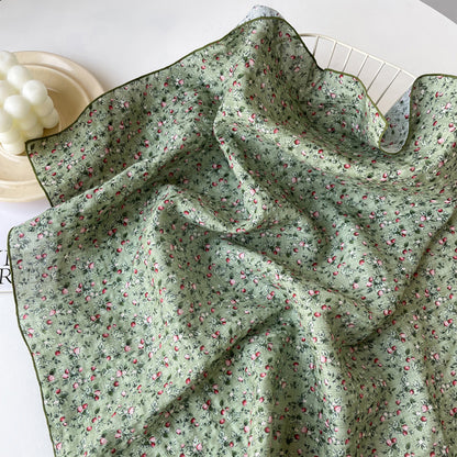 Anna-Kaci Cotton Square Neck Scarf Printed Four Seasons Versatile Fashion Accessory - 22.8IN¡Á22.8IN