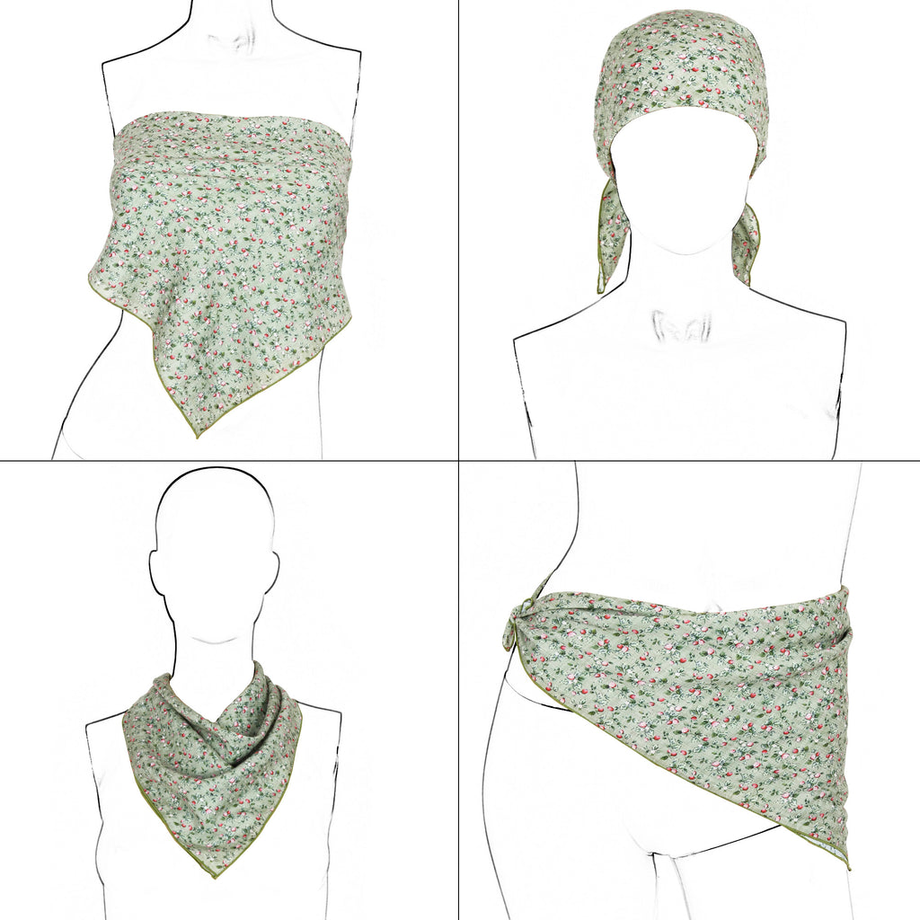 Anna-Kaci Cotton Square Neck Scarf Printed Four Seasons Versatile Fashion Accessory - 22.8IN¡Á22.8IN