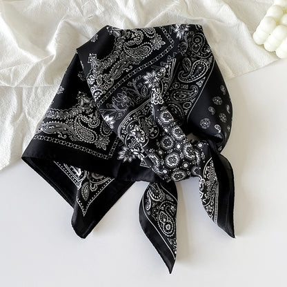 Anna-Kaci Satin Scarf Premium Cashew Print Square Print Neck Head Bag Accessory - 27.5IN¡Á27.5IN