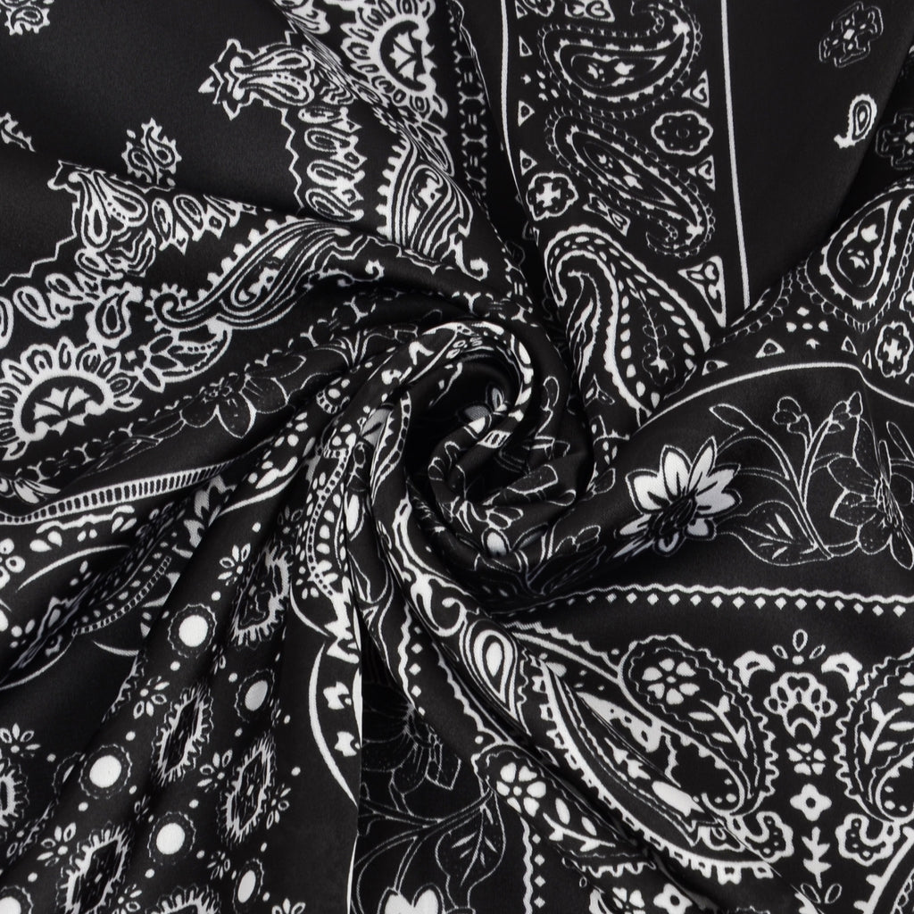 Anna-Kaci Satin Scarf Premium Cashew Print Square Print Neck Head Bag Accessory - 27.5IN¡Á27.5IN