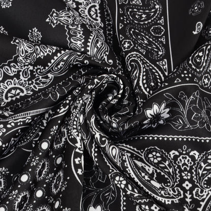 Anna-Kaci Satin Scarf Premium Cashew Print Square Print Neck Head Bag Accessory - 27.5IN¡Á27.5IN