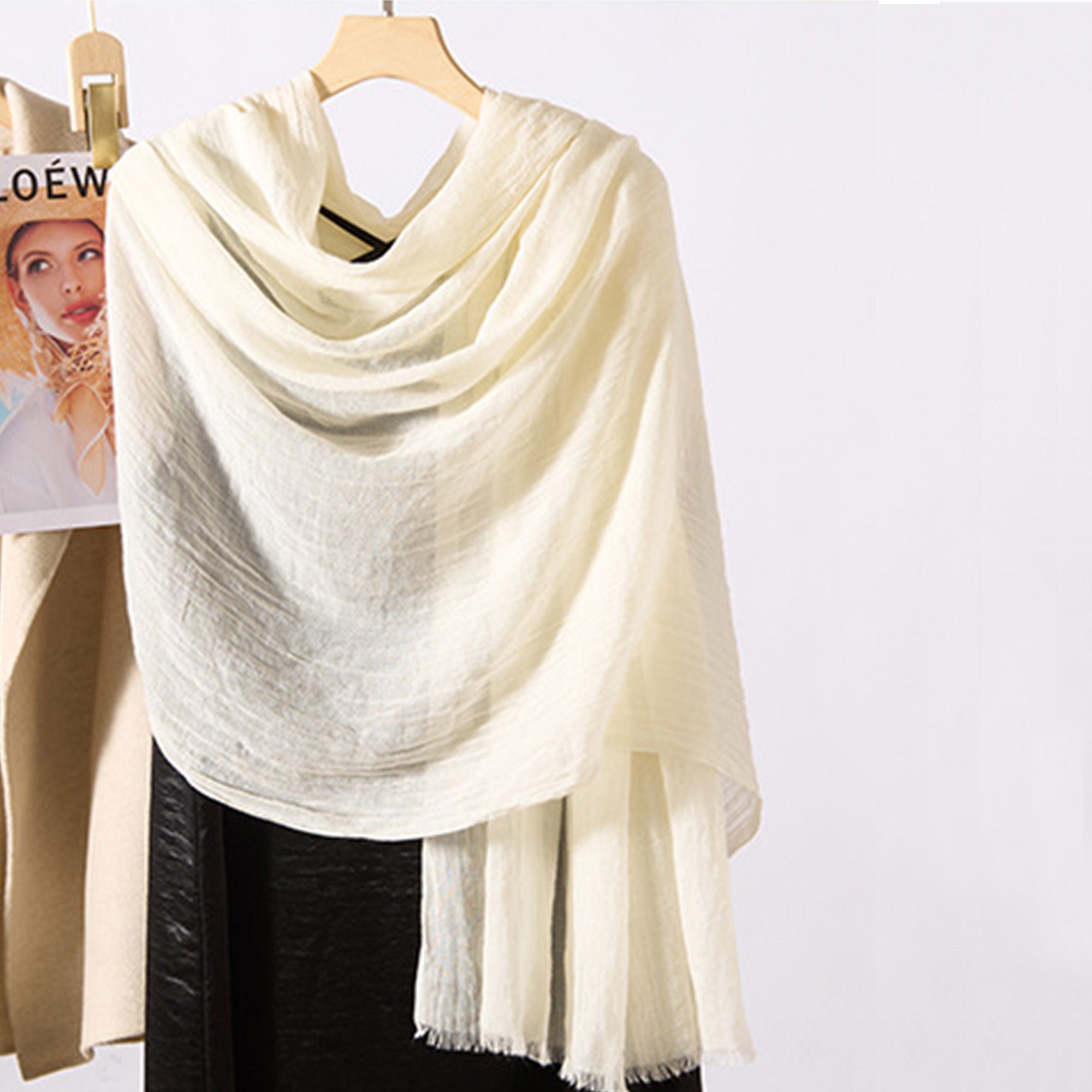 Anna-Kaci Women's Oversized Solid Color Scarf Lightweight Soft Wrap Shawl for Travel Casual Wear and Layering - 74.8IN¡Á39.4IN