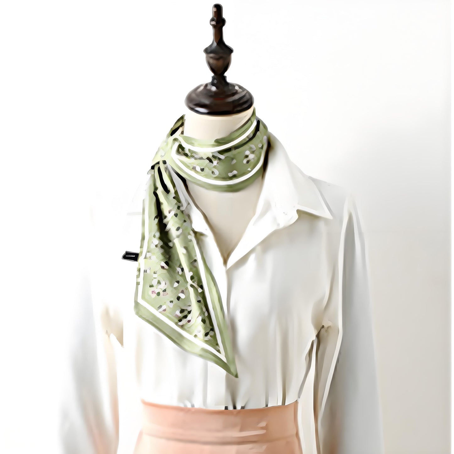 Anna-Kaci Women's Small Floral Print Silky Scarf with Lightweight Soft Fabric Versatile Square Neck and Hair Accessory