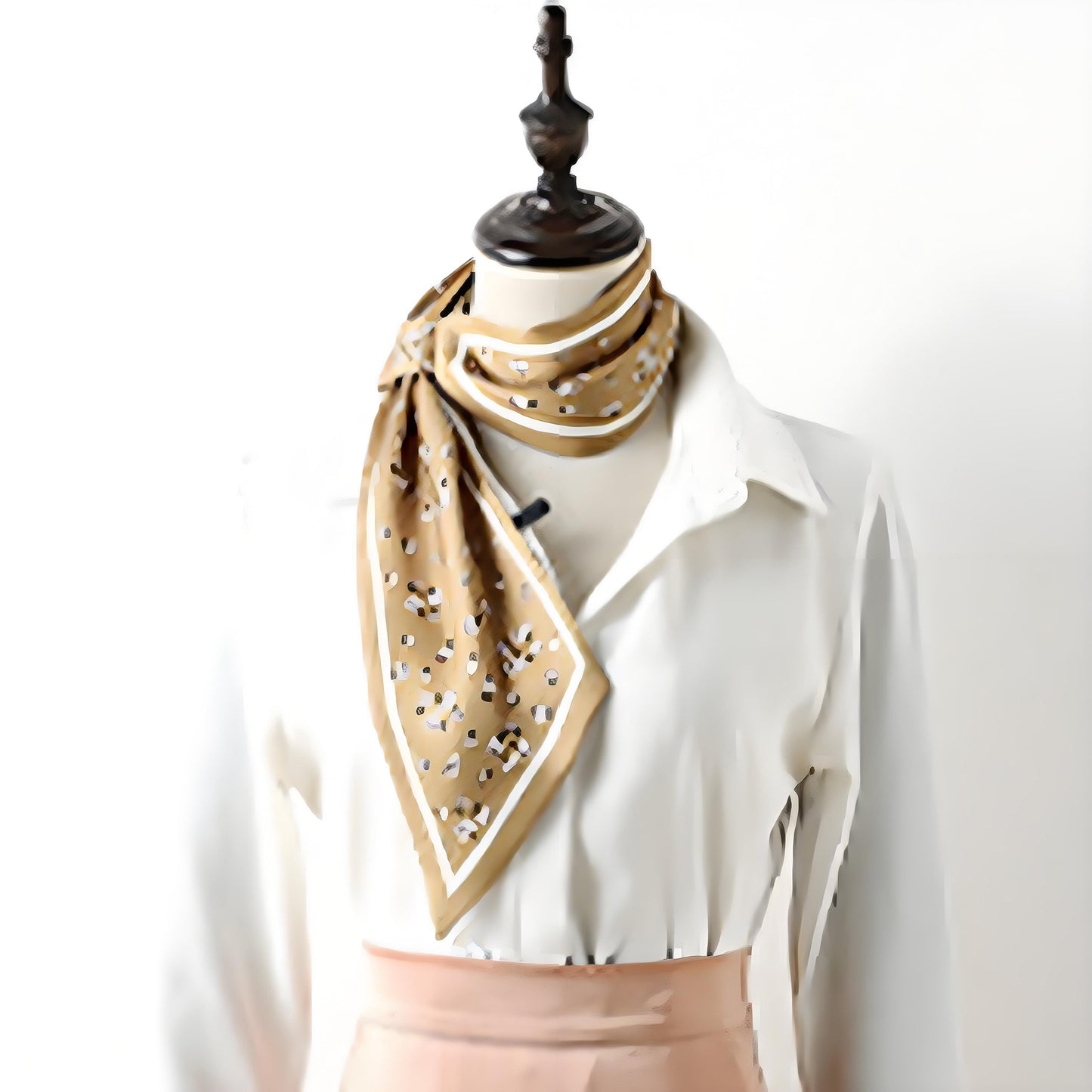 Anna-Kaci Women's Small Floral Print Silky Scarf with Lightweight Soft Fabric Versatile Square Neck and Hair Accessory