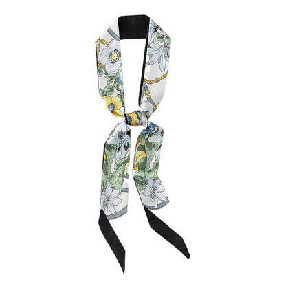 Anna-Kaci Women's Floral Print Silky Scarf with Lightweight Soft Fabric Versatile Square Neck and Hair Accessory