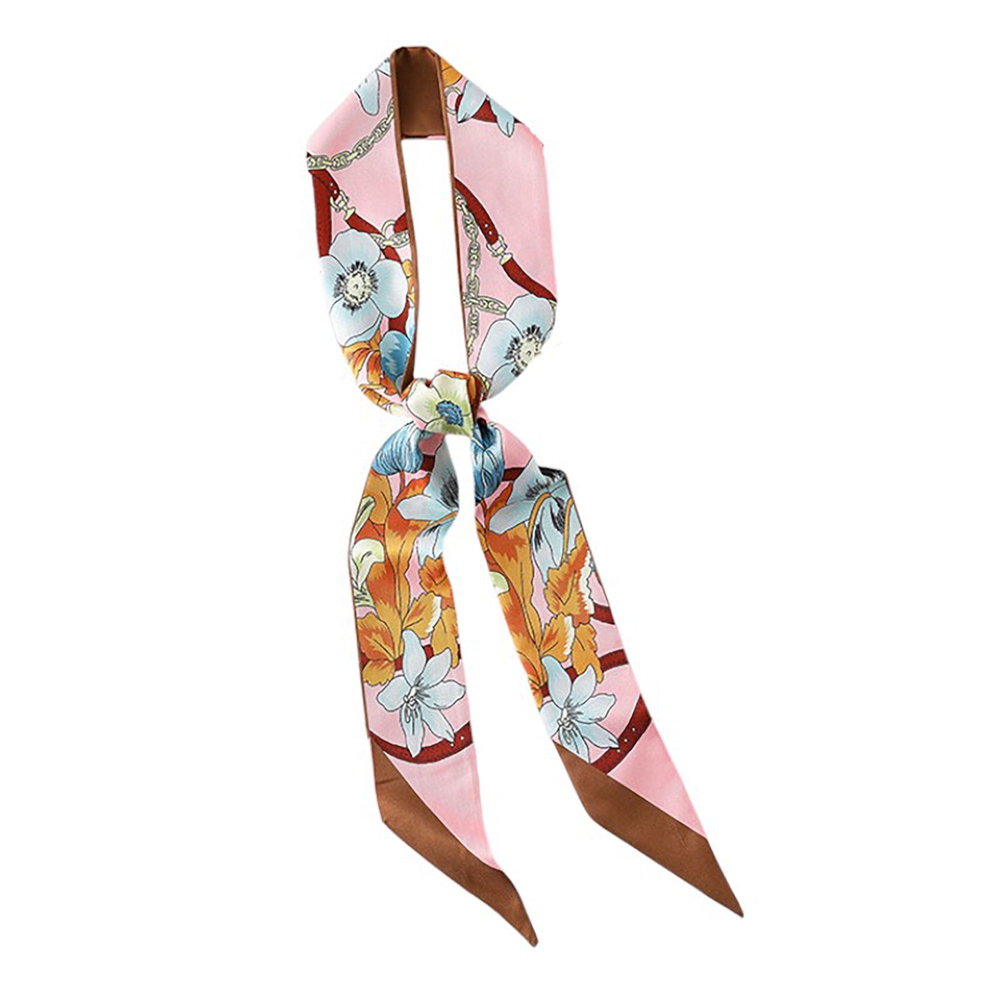 Anna-Kaci Women's Floral Print Silky Scarf with Lightweight Soft Fabric Versatile Square Neck and Hair Accessory