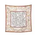 Anna-Kaci Women's Outlined Floral Print Square Scarf with Soft Silky Fabric Lightweight Versatile Neck and Hair Accessory