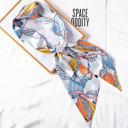Anna-Kaci Women's Multicolor Floral Print Silky Scarf with Soft Lightweight Fabric Versatile Square Neck and Hair Accessory