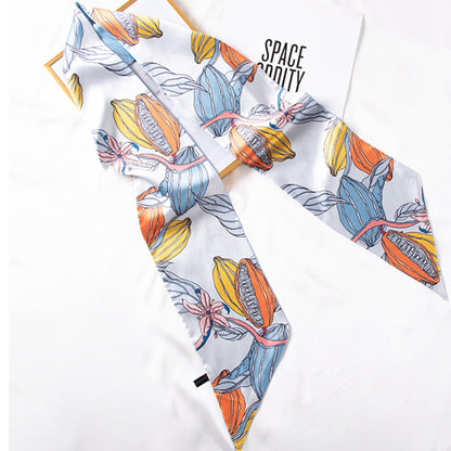 Anna-Kaci Women's Multicolor Floral Print Silky Scarf with Soft Lightweight Fabric Versatile Square Neck and Hair Accessory