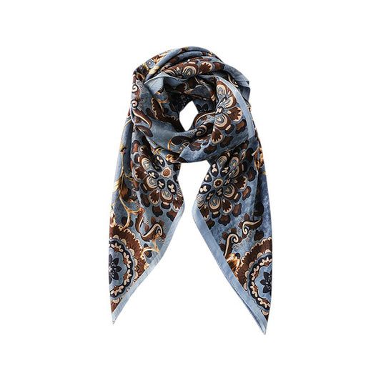 Anna-Kaci Women's Paisley Print Silky Scarf with Lightweight Soft Fabric Versatile Square Neck and Hair Accessory