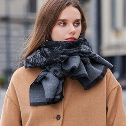 Anna-Kaci Women's Abstract Print Woven Scarf with Soft Lightweight Fabric Modern Pattern and Frayed Edge Detailing