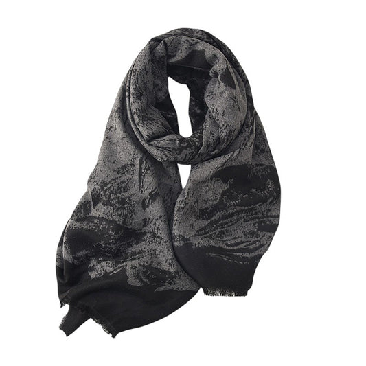 Anna-Kaci Women's Abstract Print Woven Scarf with Soft Lightweight Fabric Modern Pattern and Frayed Edge Detailing