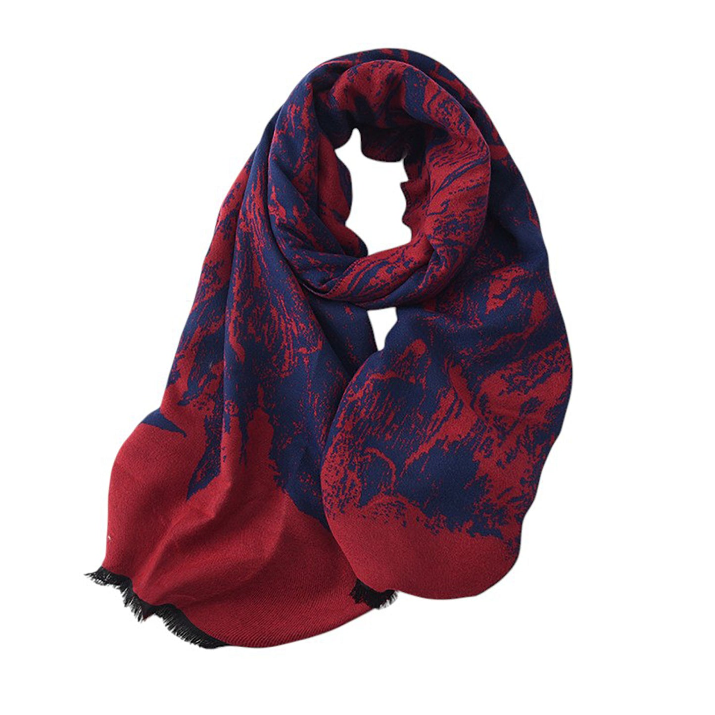 Anna-Kaci Women's Abstract Print Woven Scarf with Soft Lightweight Fabric Modern Pattern and Frayed Edge Detailing