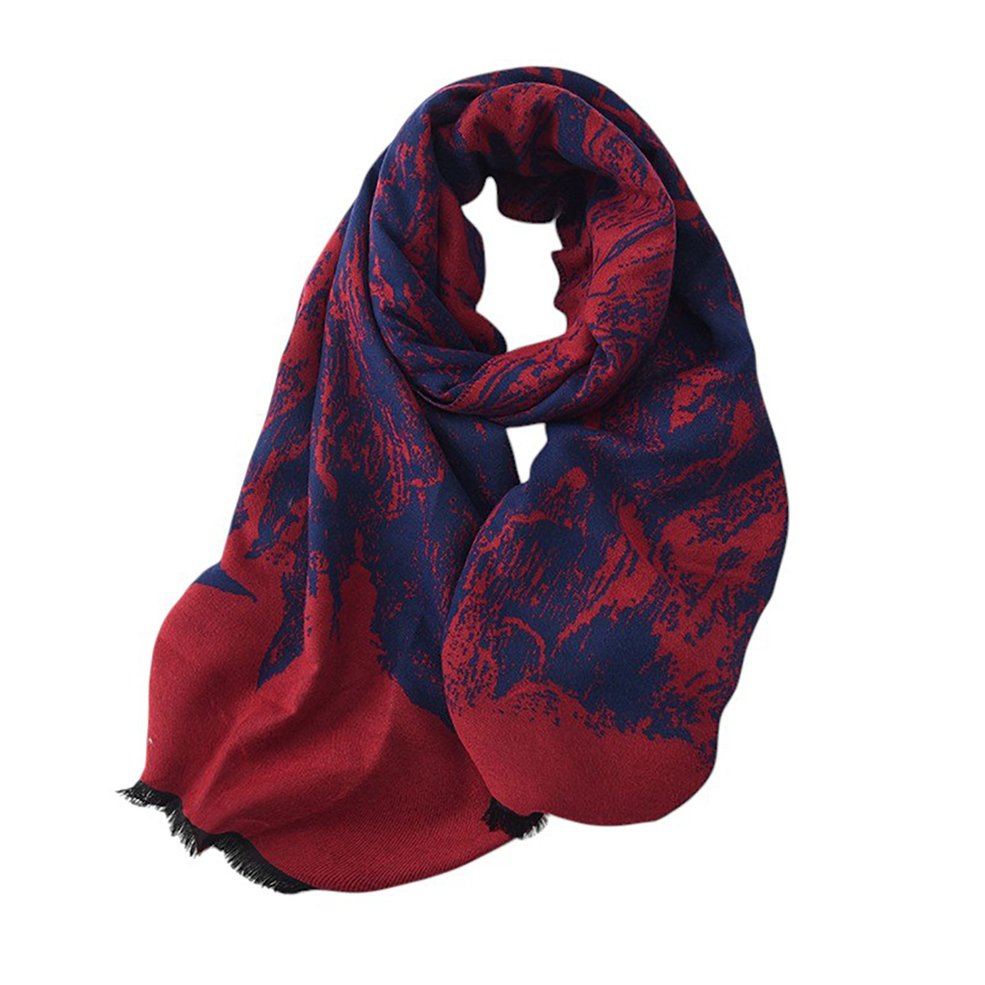 Anna-Kaci Women's Abstract Print Woven Scarf with Soft Lightweight Fabric Modern Pattern and Frayed Edge Detailing