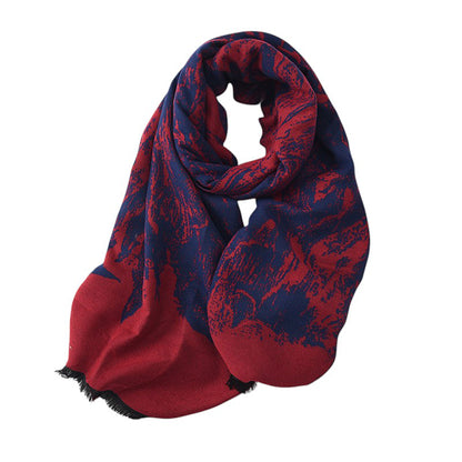 Anna-Kaci Women's Abstract Print Woven Scarf with Soft Lightweight Fabric Modern Pattern and Frayed Edge Detailing