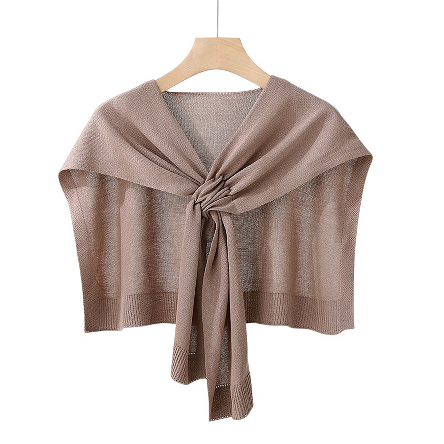 Anna-Kaci Women's Lightweight Knit Scarf Wrap with Soft Stretch Fabric Versatile Layering Shawl and Tie Front Design