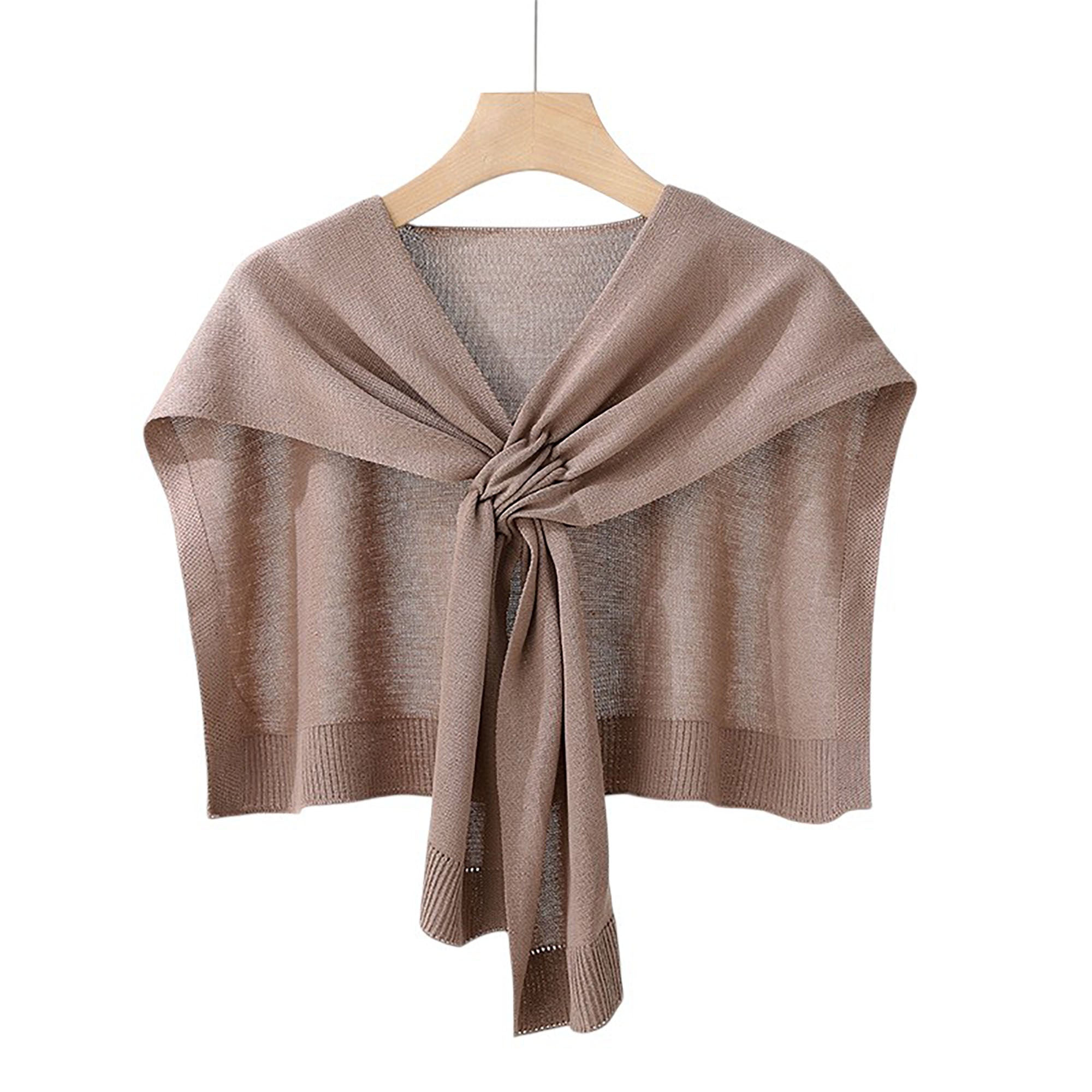 Anna-Kaci Women's Lightweight Knit Scarf Wrap with Soft Stretch Fabric Versatile Layering Shawl and Tie Front Design