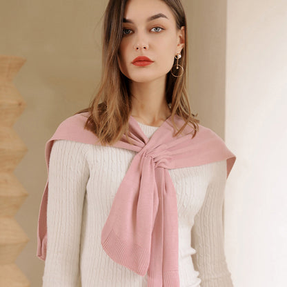 Anna-Kaci Women's Lightweight Knit Scarf Wrap with Soft Stretch Fabric Versatile Layering Shawl and Tie Front Design