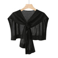 Anna-Kaci Women's Lightweight Knit Scarf Wrap with Soft Stretch Fabric Tie Front Versatile Shawl Layering Accessory