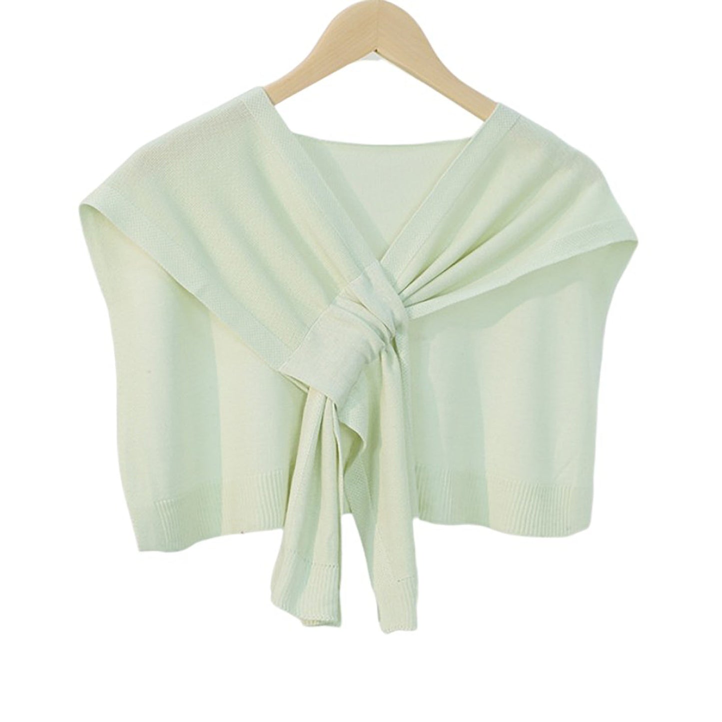 Anna-Kaci Women's Lightweight Knit Scarf Wrap with Soft Stretch Fabric Tie Front Versatile Shawl Layering Accessory