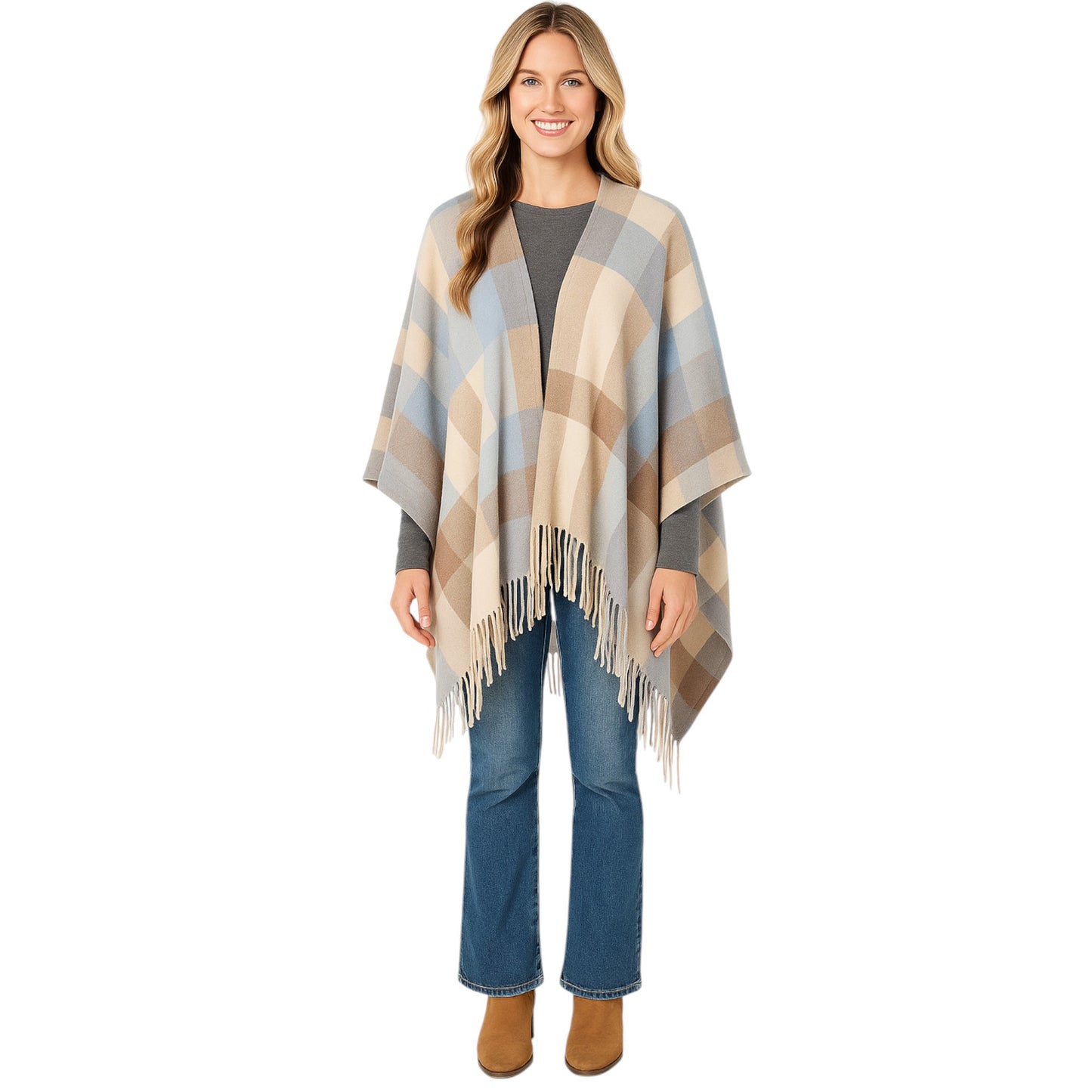 Anna-Kaci Women's Classic Oversized Plaid Scarf with Tassel Trim Wrap Warm Shawl - 71IN¡Á27IN