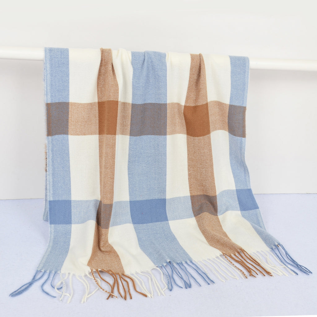 Anna-Kaci Women's Classic Oversized Plaid Scarf with Tassel Trim Wrap Warm Shawl - 71IN¡Á27IN