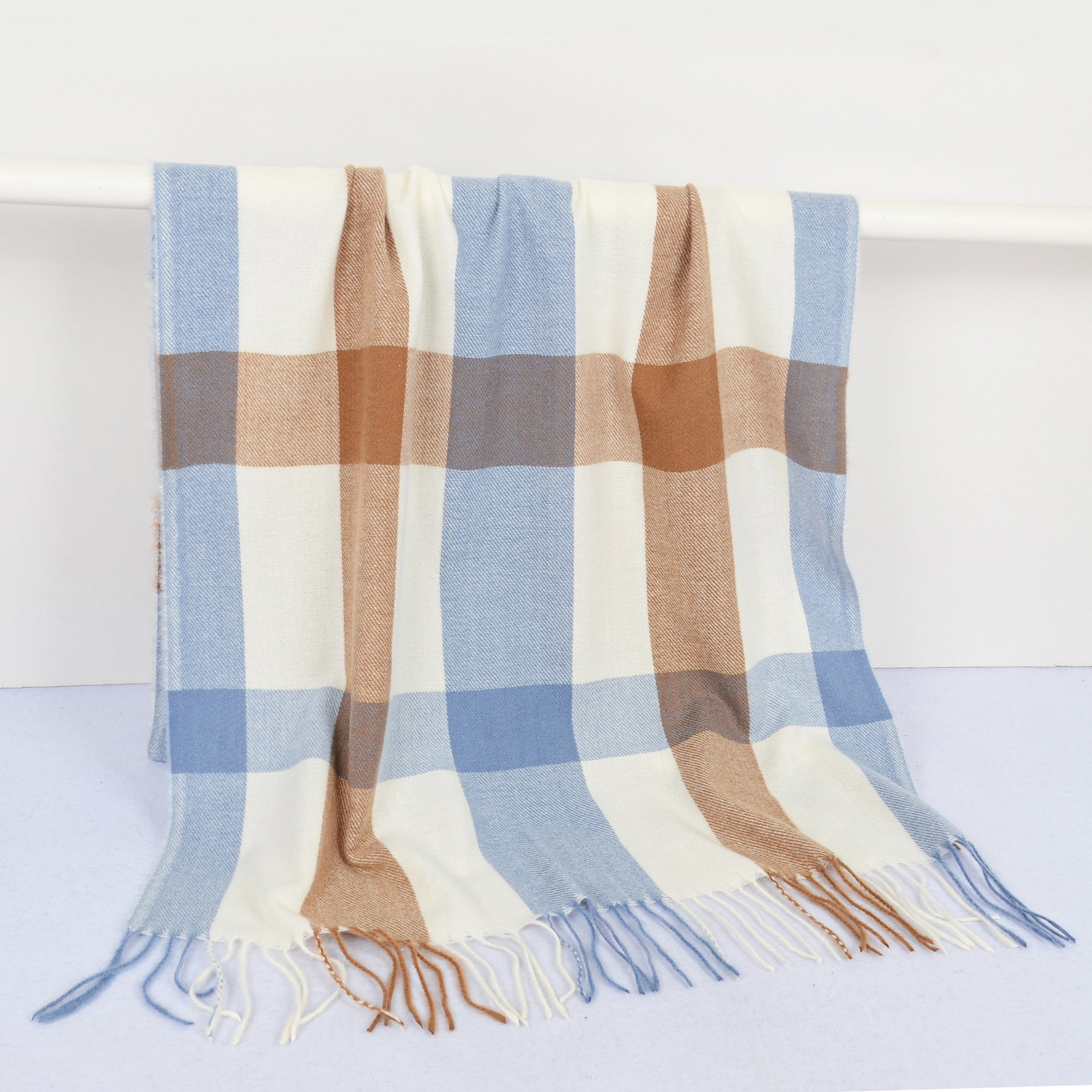 Anna-Kaci Women's Classic Oversized Plaid Scarf with Tassel Trim Wrap Warm Shawl - 71IN¡Á27IN